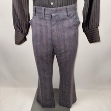 Mens Haggar Pants Bell Bottom 40 27 Slacks Vtg 1960s Leisure Suit Disco MCM Mod
