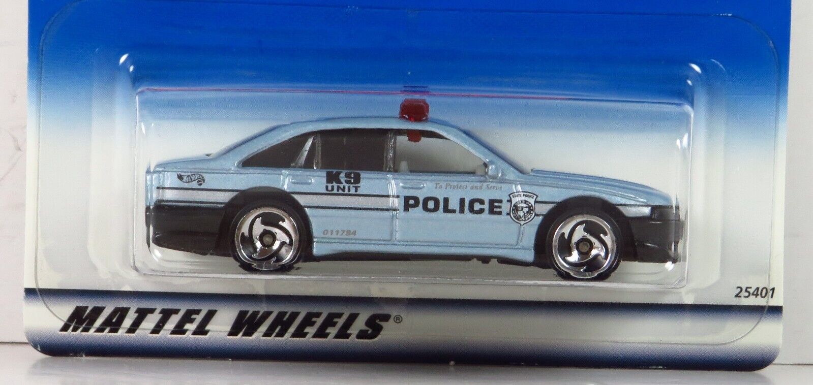 Hot Wheels Mainline 2000 Blue Card Collector #207 Police Car Holden Commodore