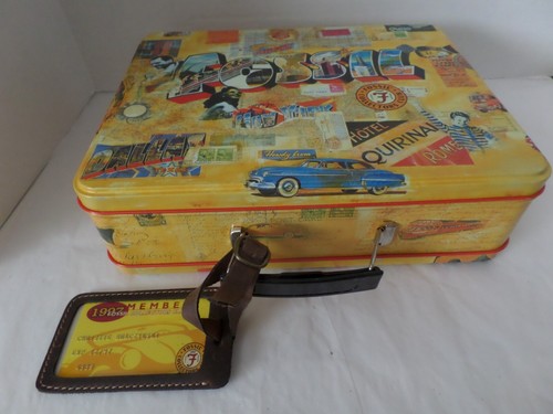1997 Fossil Collectors Club Watch Set wGlobe, Post Cards, Retro Display Tin
