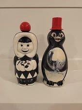 Vtg. Andrew Jergens Co. 1954 Penguin & 1960s Esky Lotion Bottle Empty Plastic