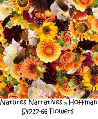 Natures Narratives Canyon Cotton Quilt Fabric by Hoffman BTY R4717-66 Flowers