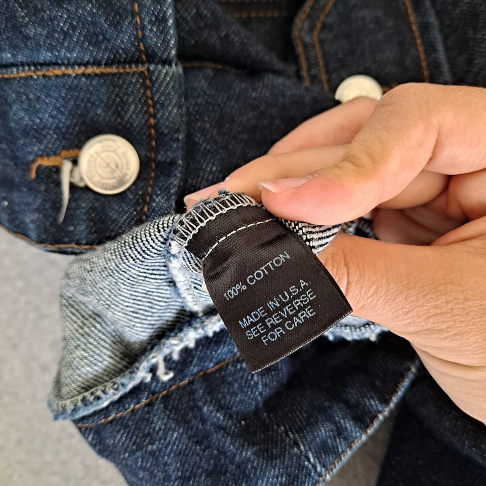 Billy Blues Denim Jacket Woman Medium Jean Crop Western Rockabilly Made USA Y2K - Image 4 of 4