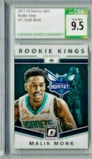 2017 -18 Donruss Optic Malik Monk Rookie Kings CSG 9.5 