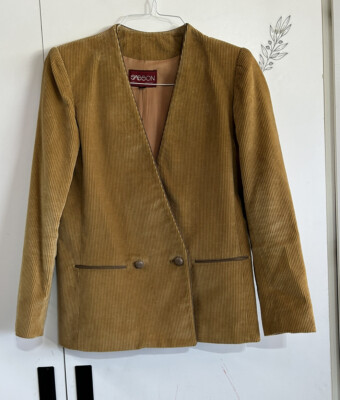 Sasoon Vintage Corduroy Jacket Sz 4 Camel Tan Color