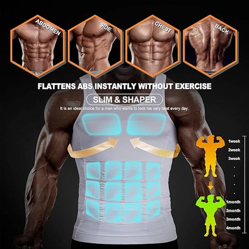 Chaleco corrector de postura modelador corporal adelgazante para hombre Camisa de compresión abdominal Prendas para el torso - Imagen 3 de 15