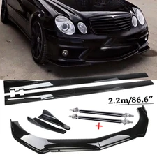 Front Bumper Lip Spoiler Chin Splitter Body Kit Glossy Black For Benz EClass E