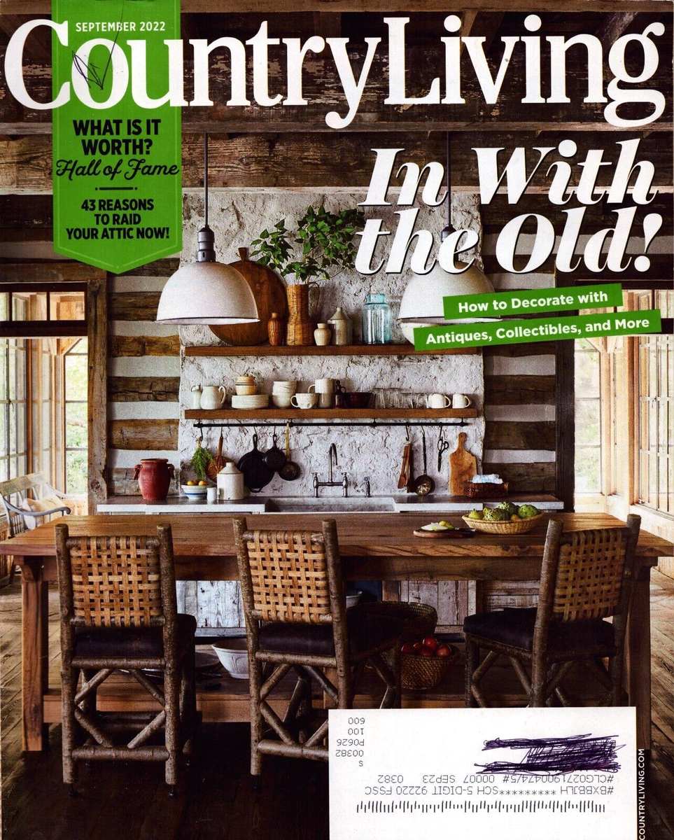 Country Living Magazine September 2022 Antiquing Edition Furniture Quilts  Apples