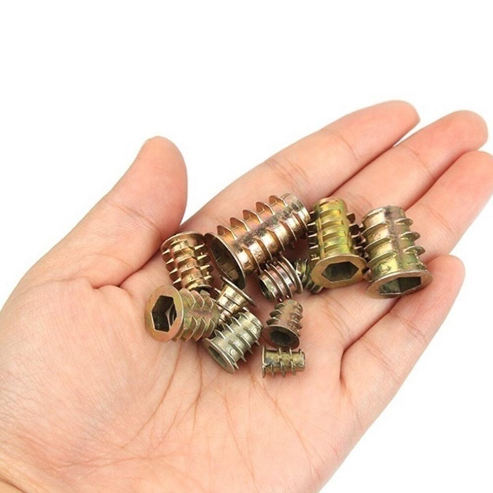 100 Pcs Internal and External Tooth Nut Screws Replacement Wood Insert
