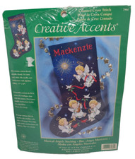Dimensions Creative Accents MUSICAL ANGELS Counted Cross Stitch Stocking Kit 16  