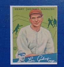 1934 Goudey Reprint #18 Henry - Heinie-  Manush Card -Senators FREE SHIPPING !