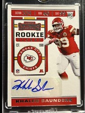 2019 Panini Contenders Khalen Saunders RC Auto Rookie Ticket No.266 KC Chiefs DT