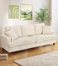 Modern 4 Seater Corduroy Sofa with 2 Bolster Home Room Recliner Couch Sofa Soft