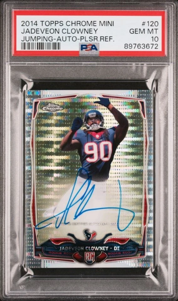 Jadeveon Clowney Topps Chrome Mini #120 Jumping-Autograph-Pulsar Refractor