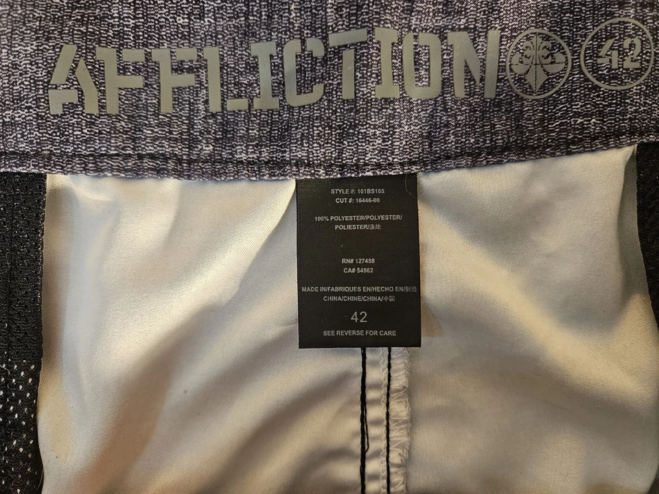 Pantalones Cortos Affliction Para Hombre 42 Bordados Azul Ligeros 101BS105  Foto 4 de 4