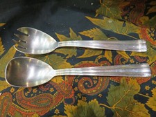  ancien service a salade art deco creme metal argenté epoque 1940 poincon