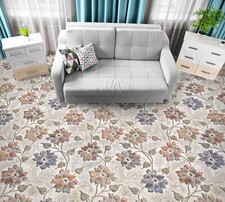 3D Flowers Leaves G3569 Floor WallPaper Mural...