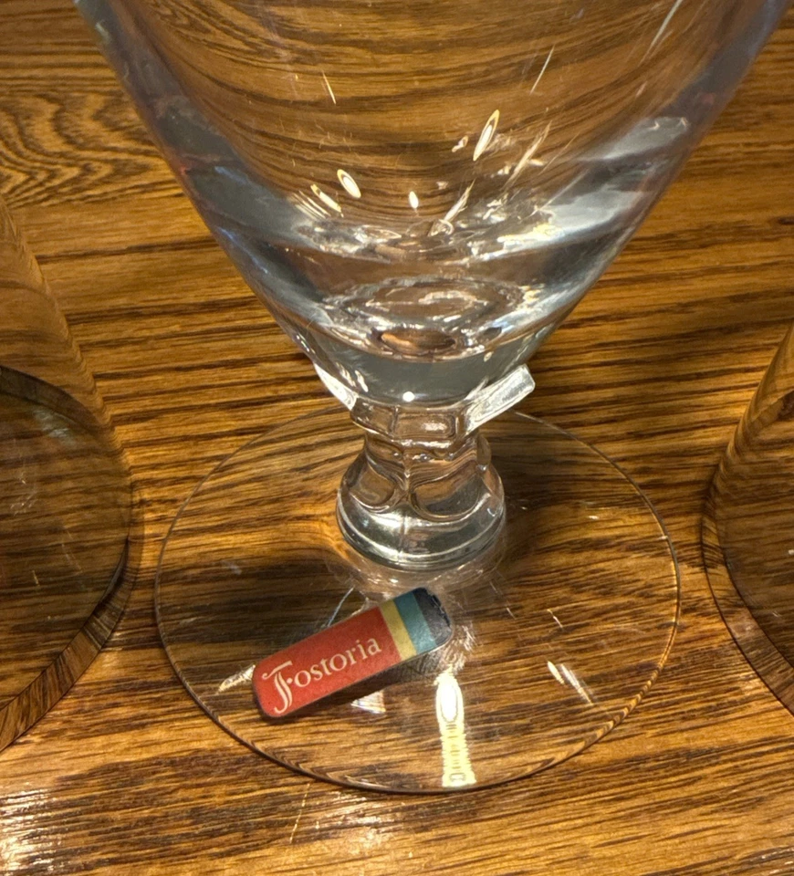 Fostoria 婚礼戒指 手工吹制 两个水晶 高脚杯 银色 铂金 边缘 复古 — 第 3/4 张图片