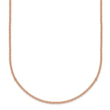 18K Rose Gold Polished 1.5mm Solid Cable Chain Necklace 20"