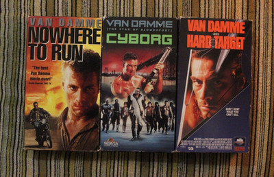 Jean Claude Van Damme Cyborg, Hard Target, Nowhere to Run VHS Lot TESTED
