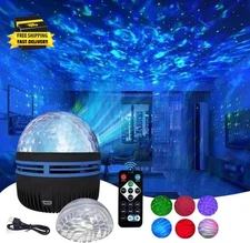 2 in 1 Northern Galaxy Light, Northern Lights and Ocean Wave Projector with Remo