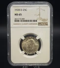 1928 D Standing Liberty Quarter 25c NGC Slabbed Graded MS65 C-163