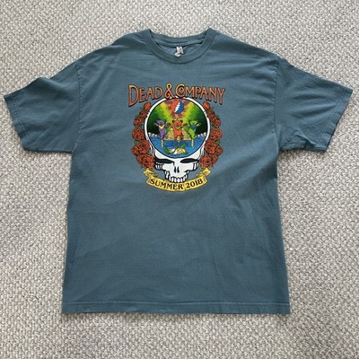 Grateful Dead & Company Dancing Bears 2018 Summer Tour T-Shirt Tee XL Blue Gray