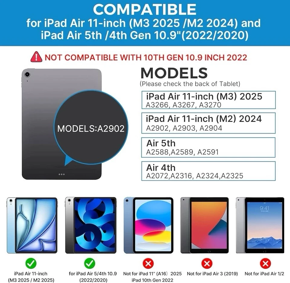 Touch Keyboard Case with Trackpad for iPad Air 11-inch (M3 2025 / M2 2024) 360° - image 2 of 4