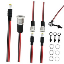 3 Sets 5.5 x 2.1 MM 10A DC Power Jack Socket Threaded Female Mount 5.5 2.1mm