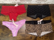 NWT Lot of 4 Victoria's Secret Mixed Style  Prints Panties Underwear - Size S