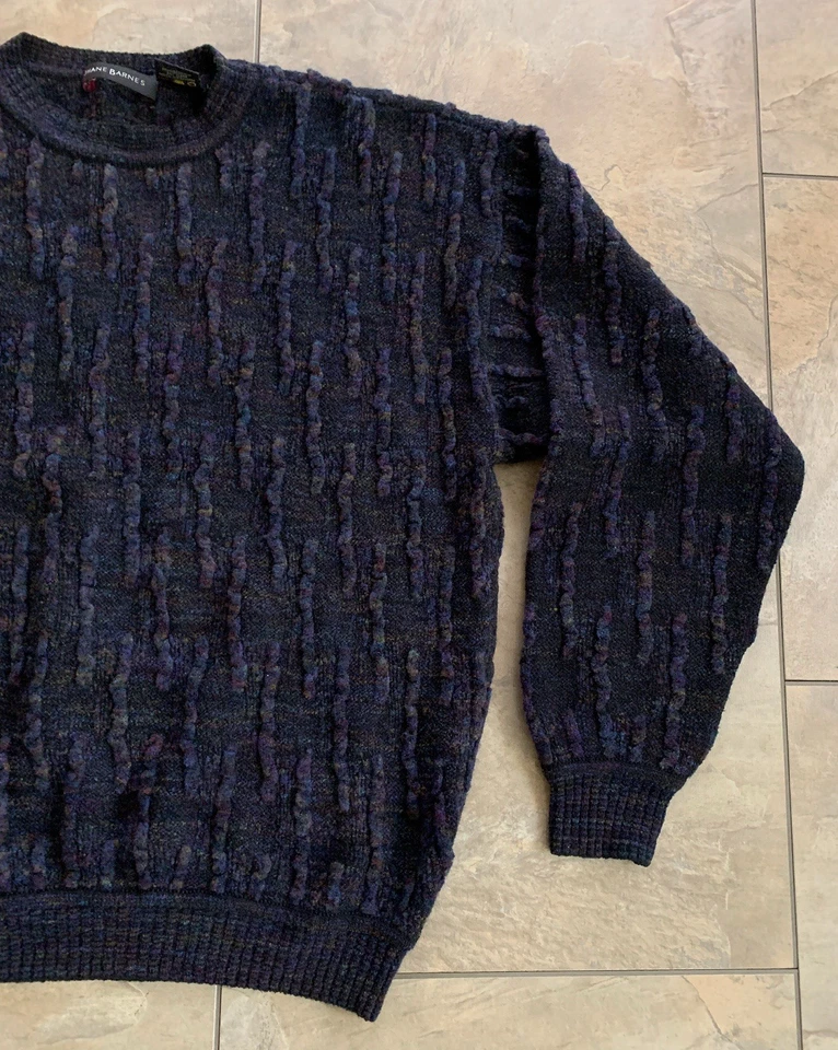 Suéter de Colección Jhane Barnes Para Hombres Grande 3D Texturizado Multicolor Cuello Redondo Pullover Foto 2 de 4