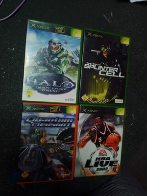 4x Microsoft Xbox Spiele - Halo / Splinter Cell / Quantum Redshift NBA Live 2002
