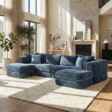 Sofá Seccional Modular 135.4" Sofá Deshuesado Sofá Acogedor Sofá Seccional con Dos