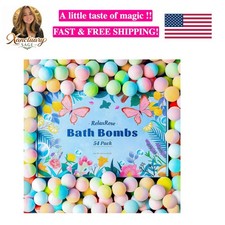 54 Pack Handmade Bath Bombs   11 Vibrant Colors  9 Unique Scents, Long-Lasti...