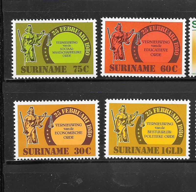 SURINAME SC#568-71 1981 ECONOMIC ORDER MNH XF OLD COMMEMORATIVE PICTORIAL SET