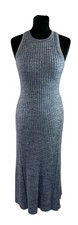 Ganni Blue Knitted Wool Women's Dress Size UK 8