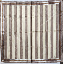 Vintage Fendi Scarf 56x56cm Beige Brown FF Lo...