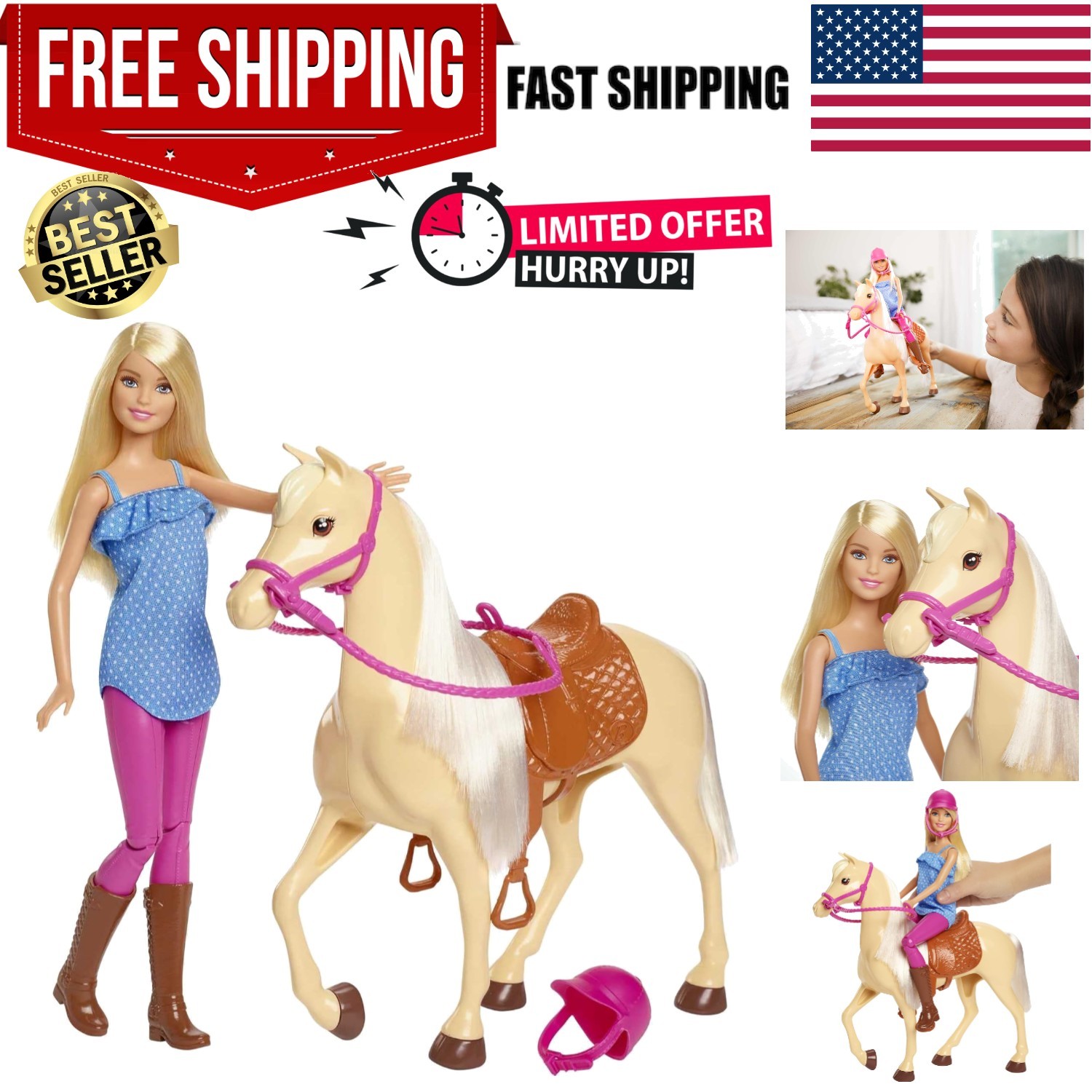 Imaginative Barbie and Horse Playset with Accessories - Idea