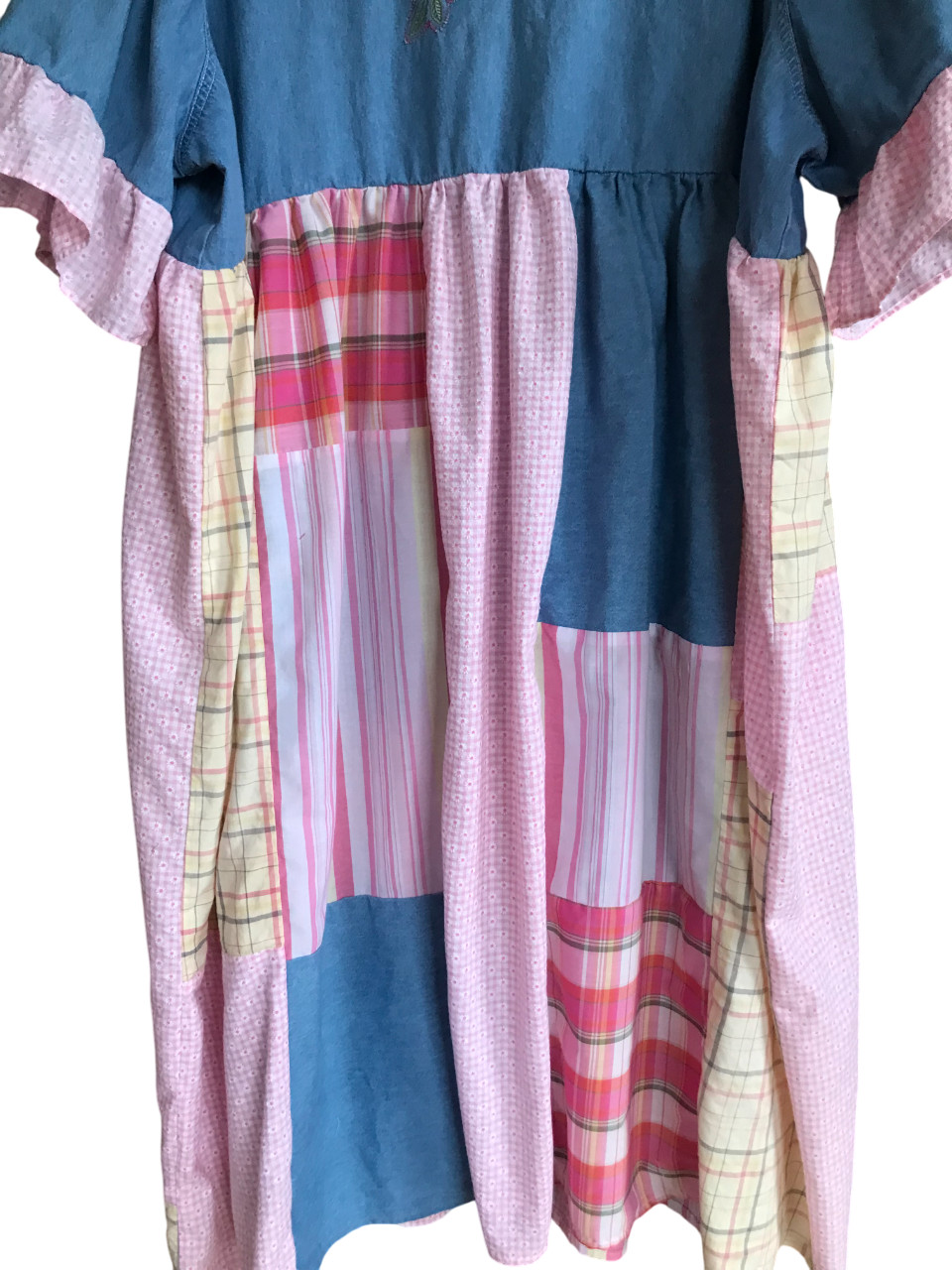 Upcycled Spring Maxi Duster, Handmade Patchwork B… - image 10