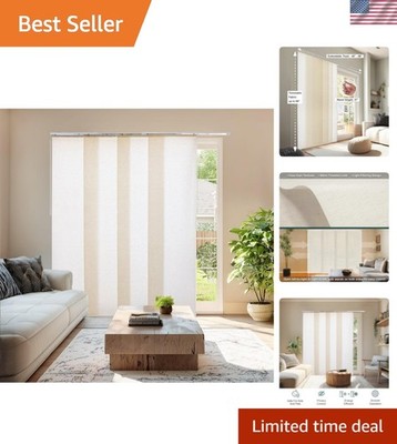 Panel Track Blinds for Sliding Glass Door & Patio Door, Embossed Textured Wea...