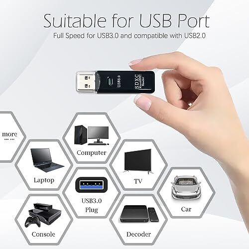 Lettore di schede SD USB 3.0 per PC scheda micro SD a USB adattatore per fotocamera memoria C - Foto 7 di 8