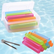 12 Pack Reusable Ice Cube with Lid and Bin, Plastic Ice Cubes for D... Fast Ship