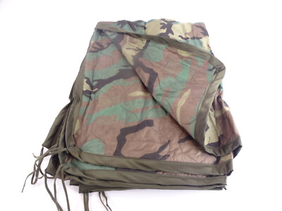 US Military Woodland Camouflage Wet Weather Poncho Liner NSN:8405