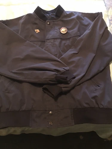 Knightsbridge Mens Blue Snap & Zip Front Long Sleeve Cotton Zip Pocket Jacket L - product listing photo