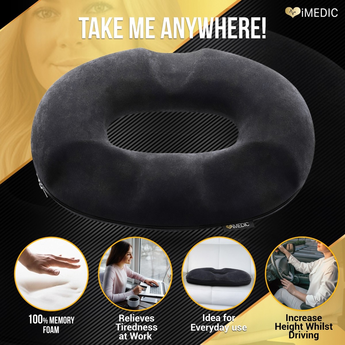 Tailbone Pain Relief Inflatable Donut Medical Donut Cushion Pillow