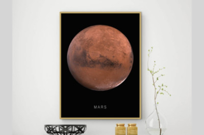 Mars Planet Bild Poster Kunstdruck Druck Dekoration A4 Geschenkidee Wandkunst