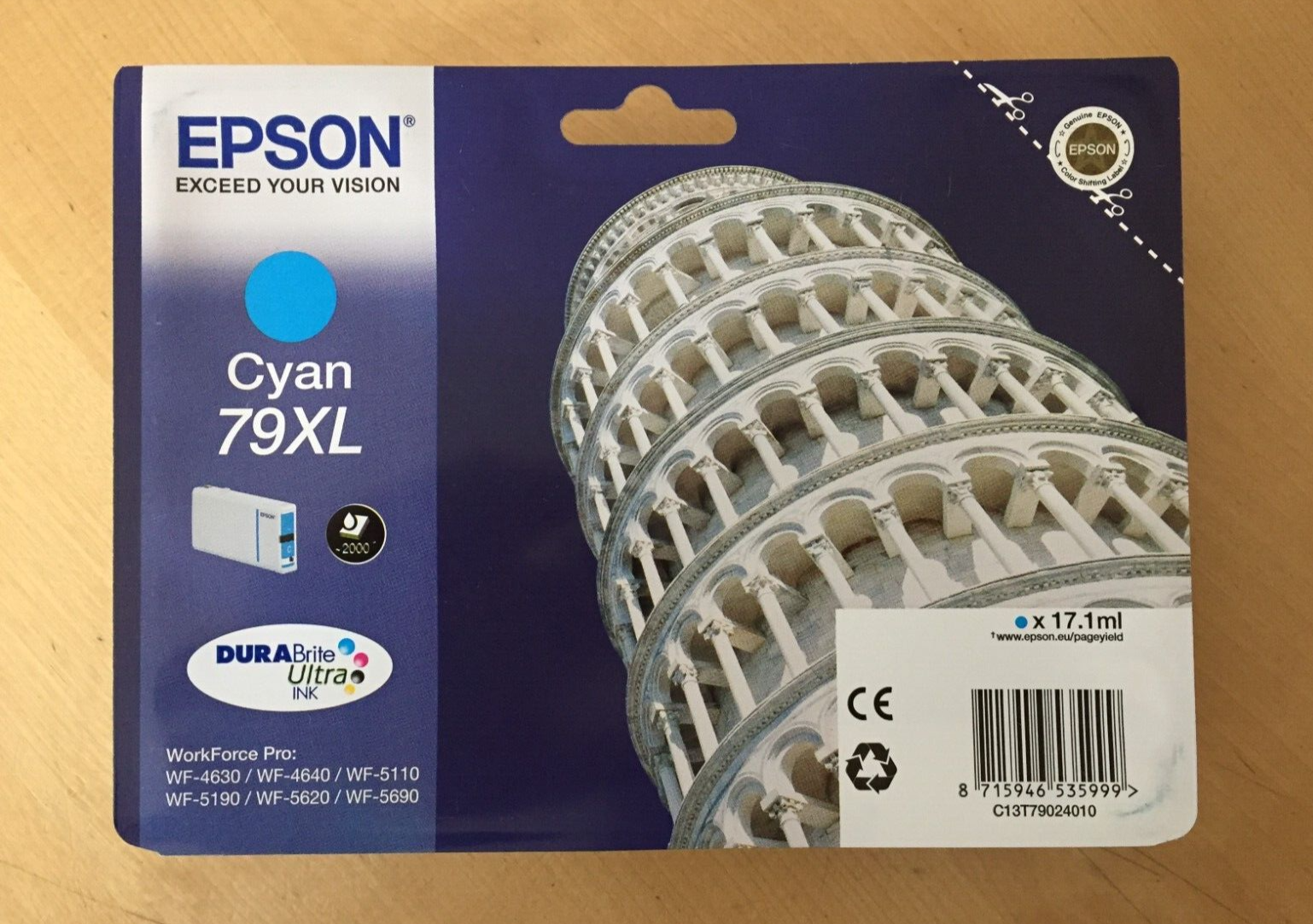 Genuine Epson Ink - 79 XL CYAN / WF-4630 4640 5110 5190 - INC UK VAT BOXED 2024