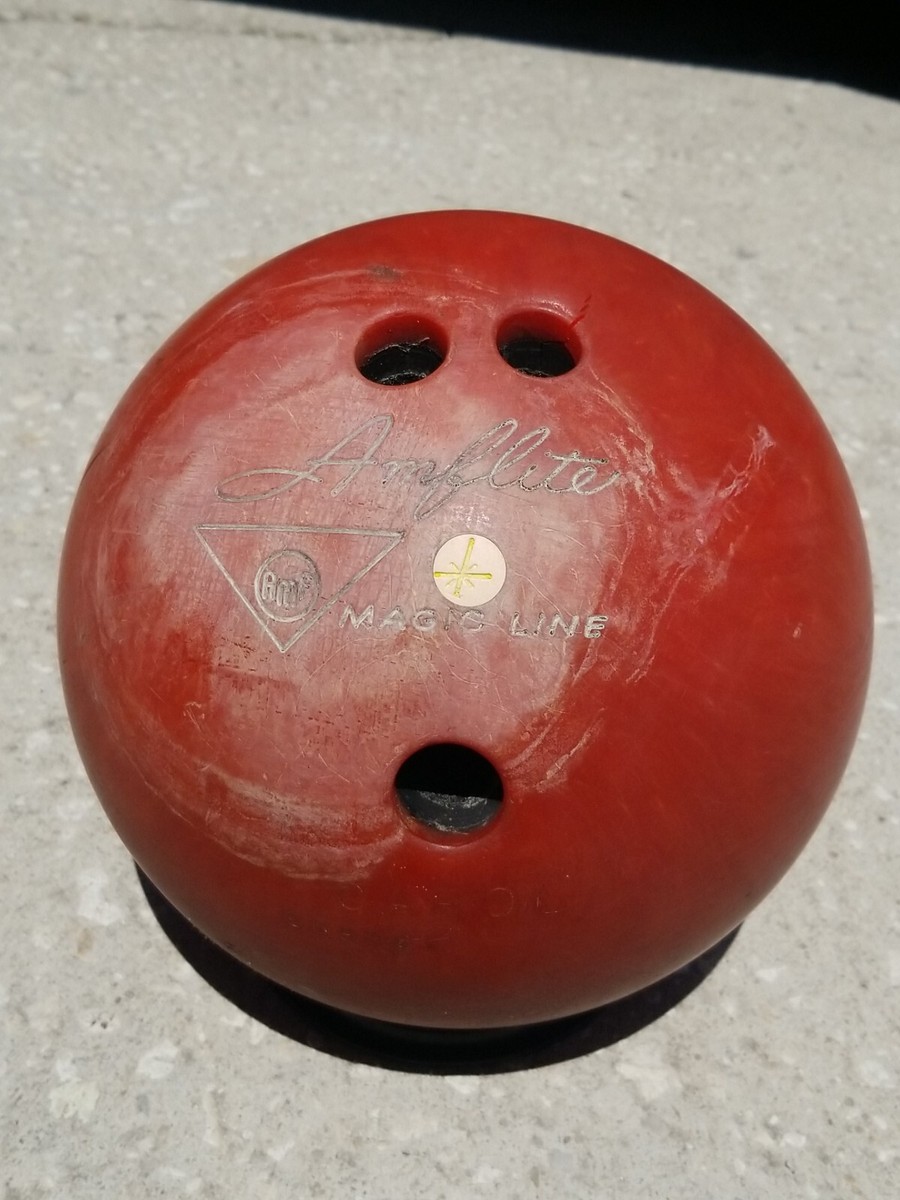 AMF マジックライン Vtg 12 lb 15.6 oz AMF Amflite Magic Line Bowling Ball Orange Red