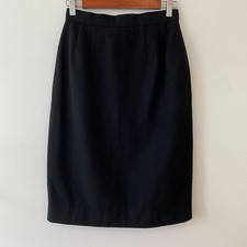 Vintage Madame Black Wool Pencil Skirt Womens 26"