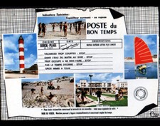 BERCK-PLAGE (62) CHAR à VOILE & MINI GOLF animé / décor TELEGRAMME en 1972