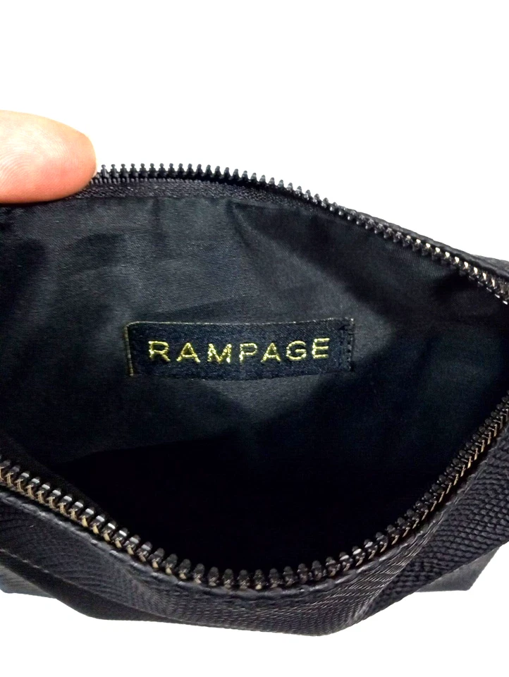 Rampage Black Vinyl Top Zipper Cosmetic Bag New - Image 4 of 4